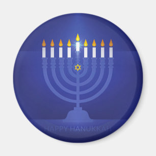 blå lycklig hanukkah magnet