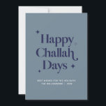Blå lyckliga Challah-dagar Rolig Hanukka Julkort<br><div class="desc">© Gorjo Designs. Skapad för dig via Zazzle-plattformen.

// Behöver du hjälp med att anpassa din design? Har du andra idéer? Kontakta mig (Zoe) direkt via kontaktknappen nedan.</div>