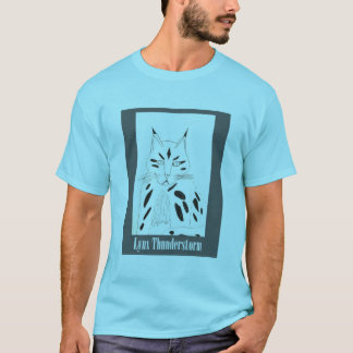 Blå Lynx Porträtt T Shirt