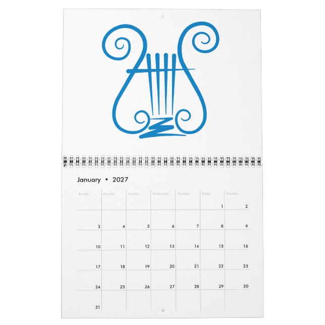 Blå Lyra Kalender (Jan 2027)