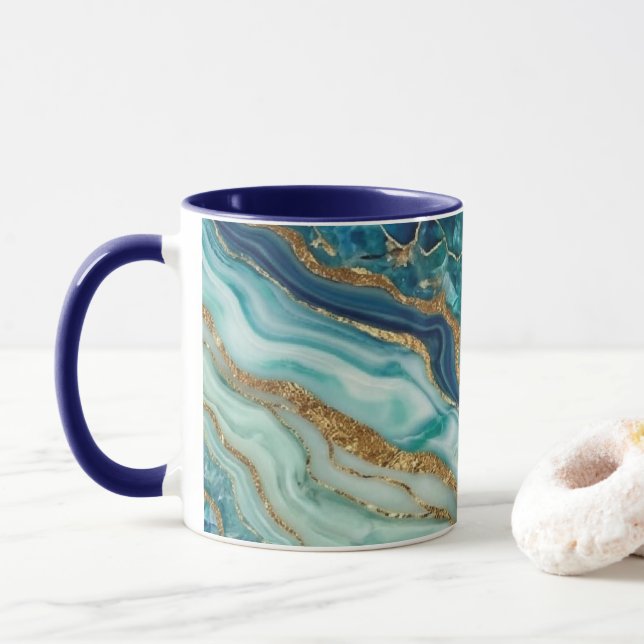 Blå lyxig mugg (Med munk)