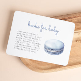Blå Macaron Bebis Shower Böcker Införandekort Tilläggskort