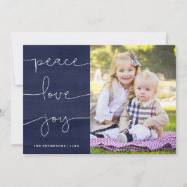 Blå målat fredsälslag i Kärlek Joy Photo Helgdag C Julkort