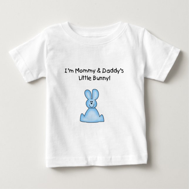 Blå Mamma och Pappor Little Bunny T-shirts (Framsida)
