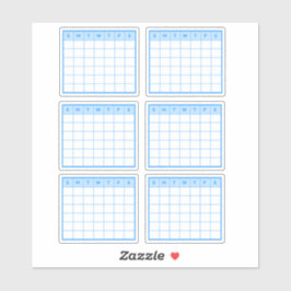 Blå månadskalender klistermärken