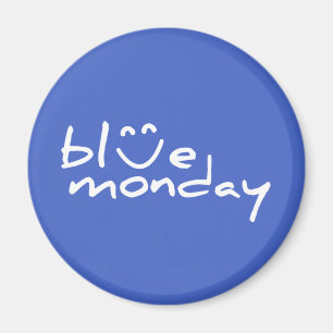 Blå måndag. Blauwe maandag träffade glimlach. Magnet