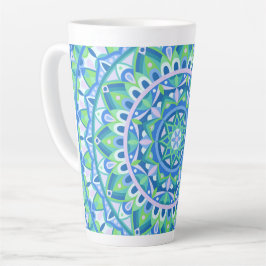 Blå Mandala Boho Andlig Geometrisk Mönster Mysig