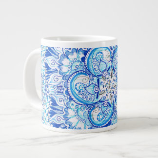 blå mandala design mugg jumbo mugg