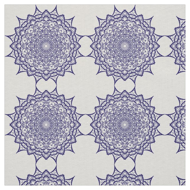 Blå mandala-design tyg (Prov)