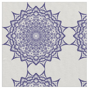 Blå mandala-design tyg