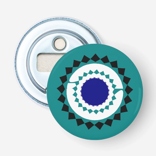 Blå Mandala Flasköppnare Magnet (Framsidan)