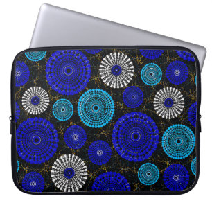 Blå Mandala Geometrisk Datorfodral – Boho Teal &