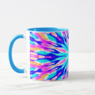 blå mandala-konstverk mugg