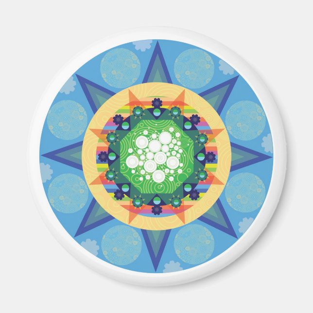 Blå mandala magnet (Framsidan)