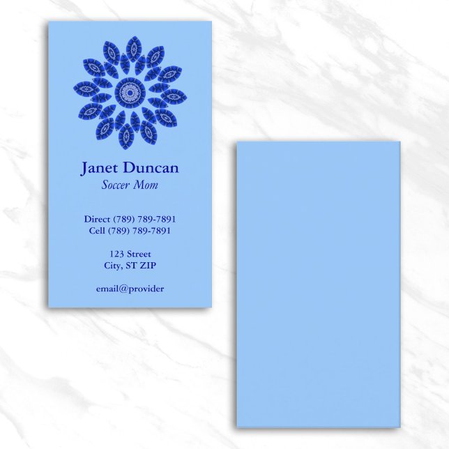 Blå Mandala-profil (Blue Mandala Profile Calling Card)