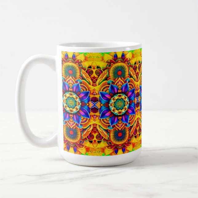 Blå Mandala Vattenflaska Kaffemugg (Vänster)