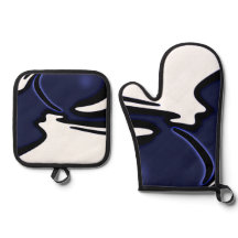 Blå Måne: Abstrakt blå, vit och svart