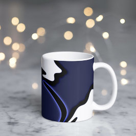 Blå Måne: Abstrakt blå, vit och svart Kaffemugg