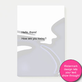 Blå Måne: Abstrakt blå, vit och svart Post-it Block