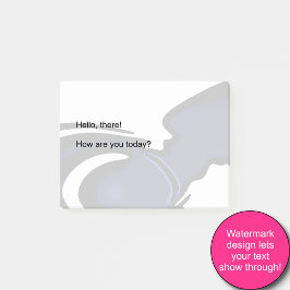 Blå Måne: Abstrakt blå, vit och svart Post-it Block