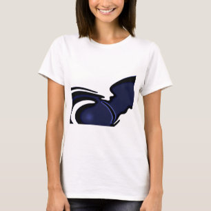 Blå Måne: Abstrakt blå, vit och svart T Shirt