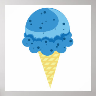 Blå Måne Ice Cream Poster