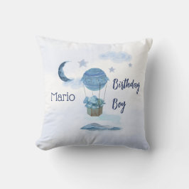 Blå måne lilla elefantfödelsedag kudde