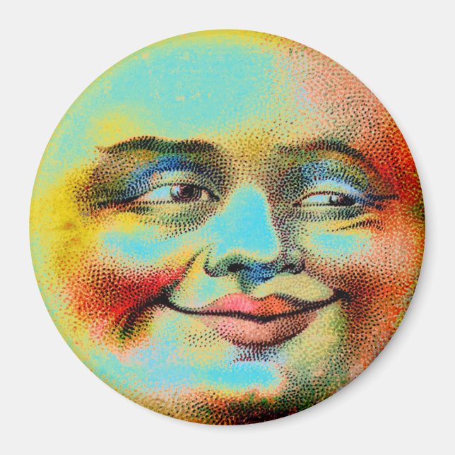 Blå måne-magnet magnet (Framsidan)