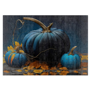Blå Måne Pumpkins och Höst löv