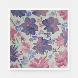 Blå Måne Ros Blommiga Festsservetter Pappersservett