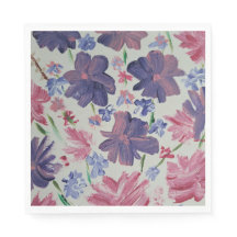 Blå Måne Ros Blommiga Pappersservetter