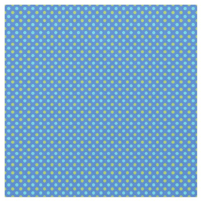 Blå Måne-turkos Blue Grönt Polka dots Fabric Tyg (Närbild)