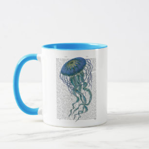Blå maneter mugg