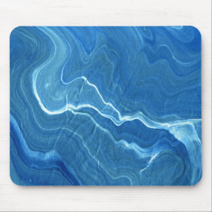 Blå marble Agate Abstraction Musmatta