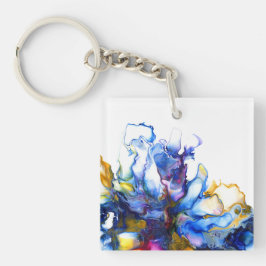 Blå Marble Agate Fluid Art