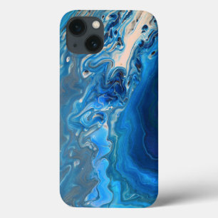 Blå marble Agate Struktur Fluid Art
