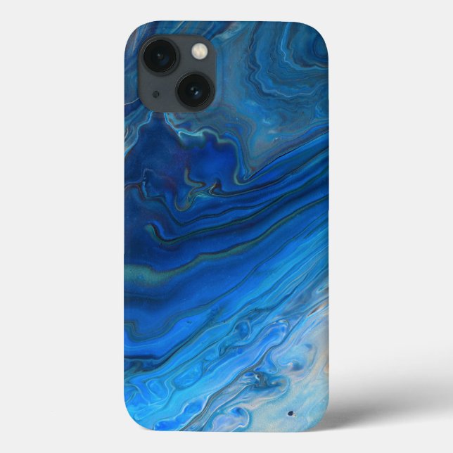 Blå marble Agate Struktur Fluid Art (Baksida)