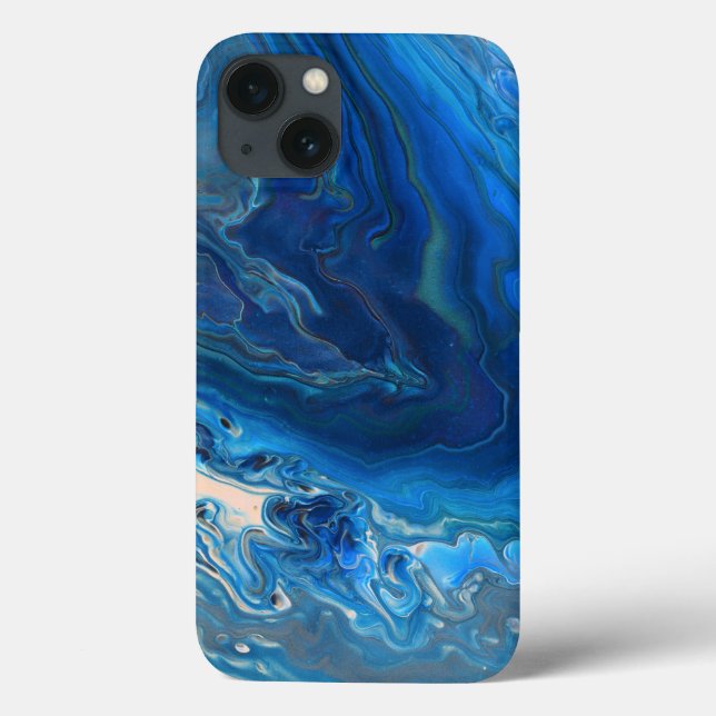 Blå marble Agate Struktur Fluid Art (Baksida)