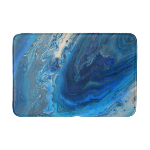 Blå marble Agate Struktur Fluid Art Badrumsmatta
