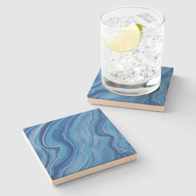 Blå Marble Coaster  Stenunderlägg (Sidan)