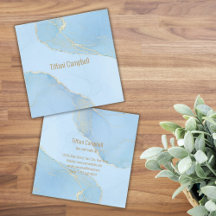 Blå Marble Falskt Guld Skönhetsbransch Design