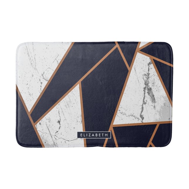 Blå marble Mosaic Badrumsmatta (Framsidan)