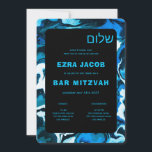 Blå marble Star av David Anpassningsbar Pub Bat mi Inbjudningar<br><div class="desc">Perfekt-kort för att tillkännage ett bat mitzvah, pub mitzvah eller annat judiskt firande! Hand gjorde abstrakt konst åt dig på framsidan och baksidan! FULLT ANPASSADE! Klicka på "Anpassa" ovan om du vill redigera texten. Klicka på "Redigera med verktyg" om du vill justera typsnitt, färg och placeringar och ta bort baksidans...</div>
