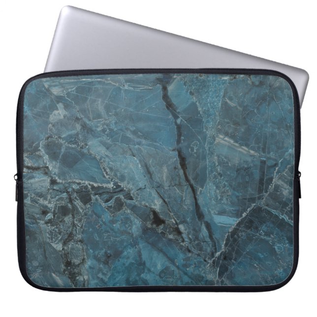 Blå marble struktur, italiensk marbel med laptop fodral (Framsidan)