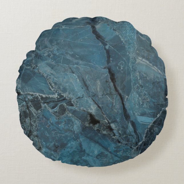 Blå marble struktur, italiensk marbel med rund kudde (Framsidan)