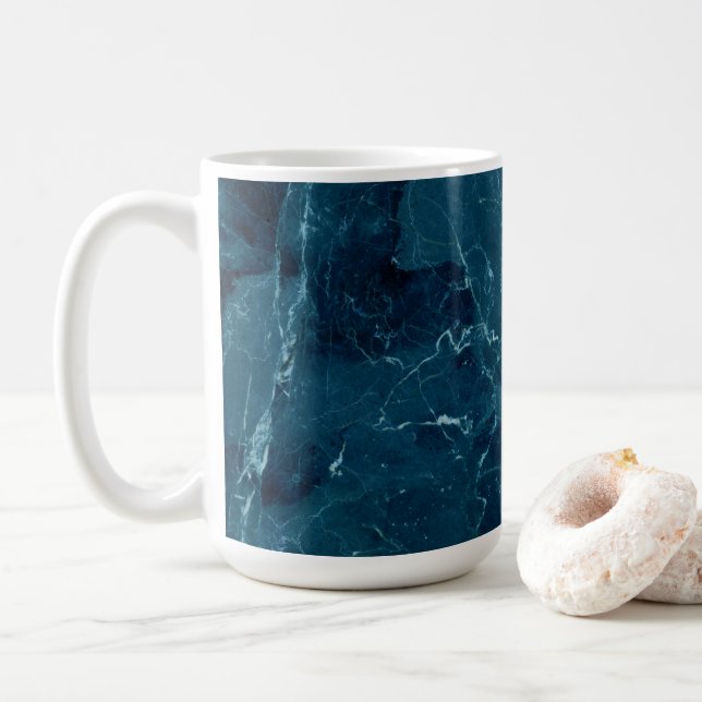 Blå marble Struktur Kaffemugg (Med munk)