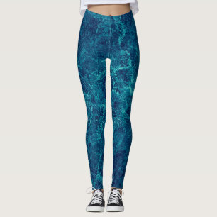 Blå marble Struktur Leggings