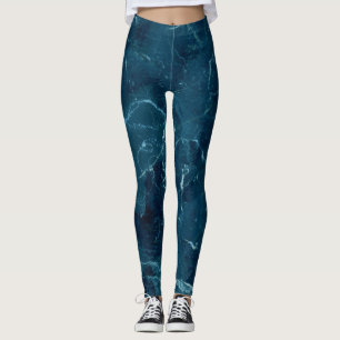 Blå marble Struktur Leggings