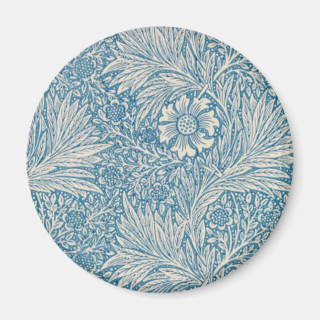 Blå marigolds (av William Morris) Magnet (Framsidan)