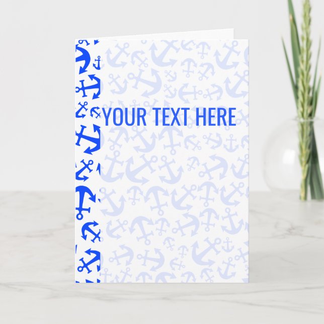 Blå marin ankar mönster tillkännagivande meddelande (Framsida)